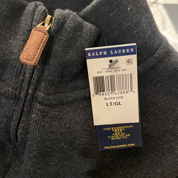 NWT Polo Ralph Lauren Estate Rib 1/4 Zip Pullover Men’s size LT Heather Gray - Picture 2 of 9